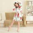 thumbnail image 3 of FORMRS Niños Bathrobe Unisex Hooded Robe Soft Plush Pajamas Sleepwear, Size 2-3T, Red Watermelon, 3 of 7