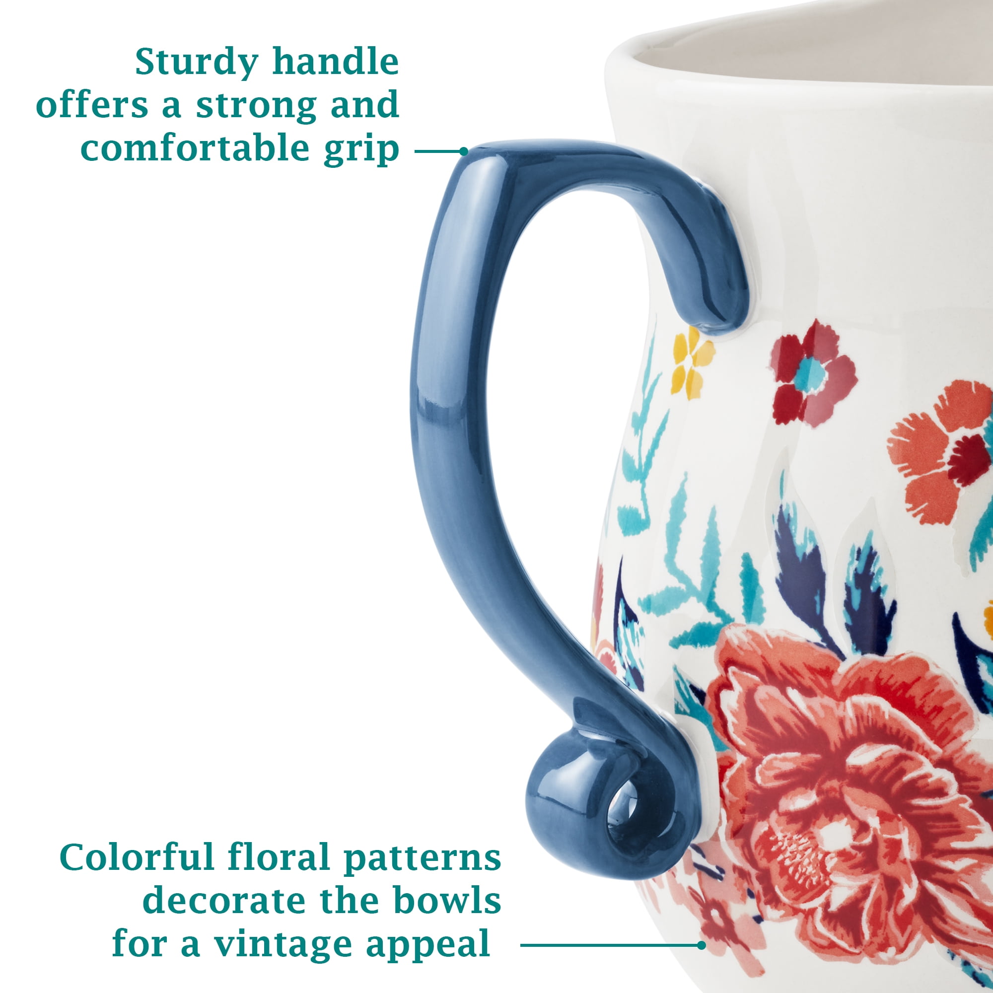 The Pioneer Woman 1-Quart Keepsake Floral Ceramic Measuring Pitcher