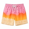 thumbnail image 3 of Tween Kids Swim Trunks With Ice Print Elastic Waist Drawstring Quick Dry Kids Bathing Suits 11-12 Years, 3 of 4