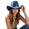 thumbnail image 2 of LILIYA Tie Dye Denim Patchwork Cowboy Hat for Women Men Western Wide Brim Party Hat Breathable & Packable, UPF 50+ Sun Hats, 2 of 5