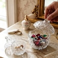 thumbnail image 7 of huayou Crystal Glass Candy Jar Decoration, Clear Diamond Cut Canister with Round Knob Lid, Decorative Storage Container for Tabletop Home, 7 of 7
