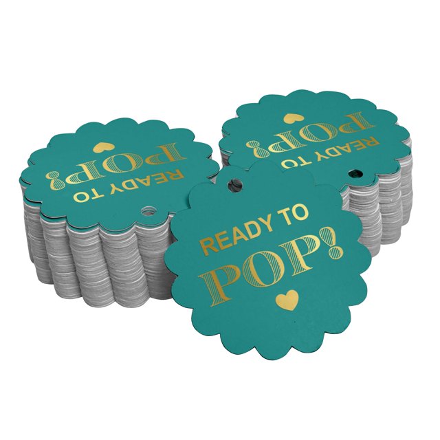 Inkdotpot Pack Of 100 Ready To Pop Baby Shower Favor Paper Tags Craft Real Gold Foil Hang Tags