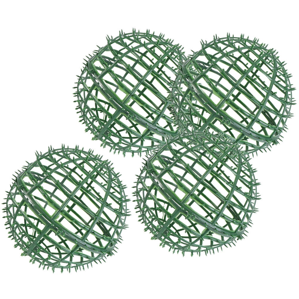KAKOWELY 4Pcs Flower Arrangement Cage Grass Ball Shape Gardening Art Decorative Storage For Courtyard Party
