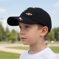thumbnail image 5 of Spazoro Toddler Boys Girls Baseball Cap, Adjustable Alien Print Perforated Breathable Washed Cotton Hat for Summer Protection Black, 5 of 9