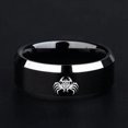 thumbnail image 1 of Anillos de titanio de acero inoxidable con patrón de llama de hoja negra Vintage Punk para hombres y mujeres, bandas de boda, 1 of 4