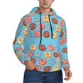 thumbnail image 2 of Wukai Cute Donut Print Men Hoodies Fleece Sweatshirts Long Sleeve Sweaters Pullover Fall Outfits Winter Clothes-XX-Large, 2 of 7
