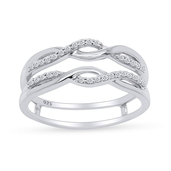 0.30 CT Round Cut White Cubic Zirconia Infinity Enhancer Guard Ring In 14K White Gold Over Sterling Silver (Color: White, Clarity: VVS1-VVS2, 0.30 Cttw) -4
