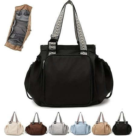 Essential Tote Bag, Emma and Kate Everyday Bag, Multifunctional Travel Organizer Stylish Shoulder Crossbody Backpack (Black)