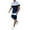 Navy, variant on Mens Outfits Short Sleeve Sports T Shirt Leisure Breathable Sweat Asorbing Shorts Patchwork Comfortable Outwear Exercise Spring Summer Male 2pcs Clothes Set