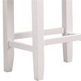 thumbnail image 6 of Bar Stools Set of 2, Backless Square Counter Stool Solid Wood Legs, Saddle-style Island Stool, Farmhouse Barstools with Dailhead Trim Decorate for Kitchen Counter Dining Room,Light Gray, 6 of 7