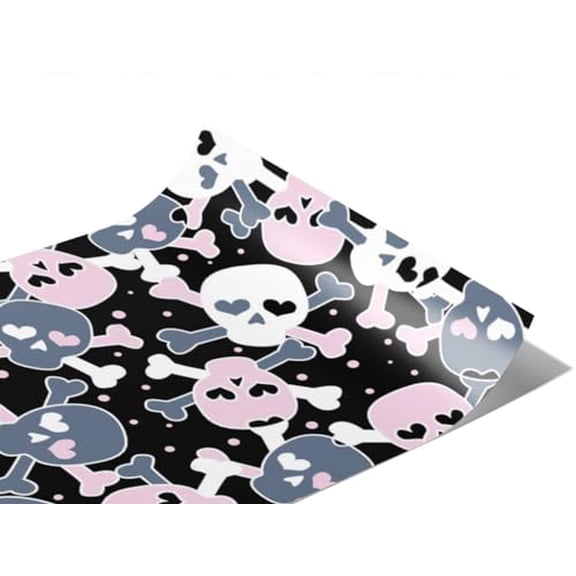 Rwraps Skull and Bones Heart Eyes Gloss Vinyl Film Wrap 59in x 12ft Vinyl Vehicle Car Film Sheet