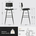 thumbnail image 3 of Dycanpo 30" Counter Height Bar Stools Set of 2, Faux Leather Upholstered Barstools, Black, 3 of 9
