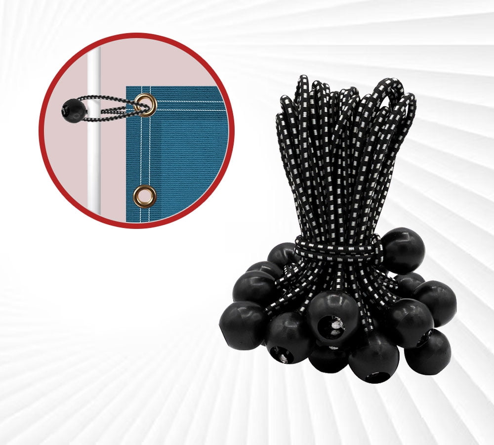 (1000 Pcs) 11 Inch Ball Bungee Cords for Tarp Tie Down - Heavy Duty Canopy Bungee Loop Cords w/ Balls for Camping, Shelter, Cargo, Tent Poles (5 MM Thick)