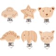 thumbnail image 1 of 6 pinzas de madera para chupete, juguete de dentición, pinzas para chupete de dibujos animados, 1 of 7