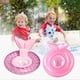thumbnail image 2 of Pink Swimming Float with Seat, 1-3 Years Girls Inflatable Swim Ring, Kids Cute Cartoon Swimming Ring Water Toys Pool Floats Mermaid/Flamingo, 2 of 5
