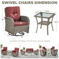 thumbnail image 2 of Planntonneo 3 Piece Wicker Patio Furniture Sets, Outdoor Swivel Rocking Chairs Set of 2 with Rattan Side Table for Deck Porch Pool, Grey/Red, 2 of 8