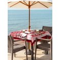 thumbnail image 2 of Outdoor Tablecloth with Umbrella Hole and Zipper, Red Valentine's Day Square Table Cloth 54x54 Inch Waterproof Tablecloth, Romantic Love Heart Roses Gnomes Plaid Picnic Table Cover for Patio Camping, 2 of 7