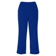 thumbnail image 6 of Kvture Capri Pants for Women Wide Leg Yoga Casual Cropped Pants with Pockets Loose Tummy Control High Waist Capris Solid Color Straight Trousers Blue L, 6 of 6