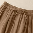 thumbnail image 7 of UAMVSH Palazzo Pants for Women Casual Cotton Linen Drawstring Flowy Slacks Lightweight High Waist Pants Comfy Printed Trousers(Medium,Coffee), 7 of 7
