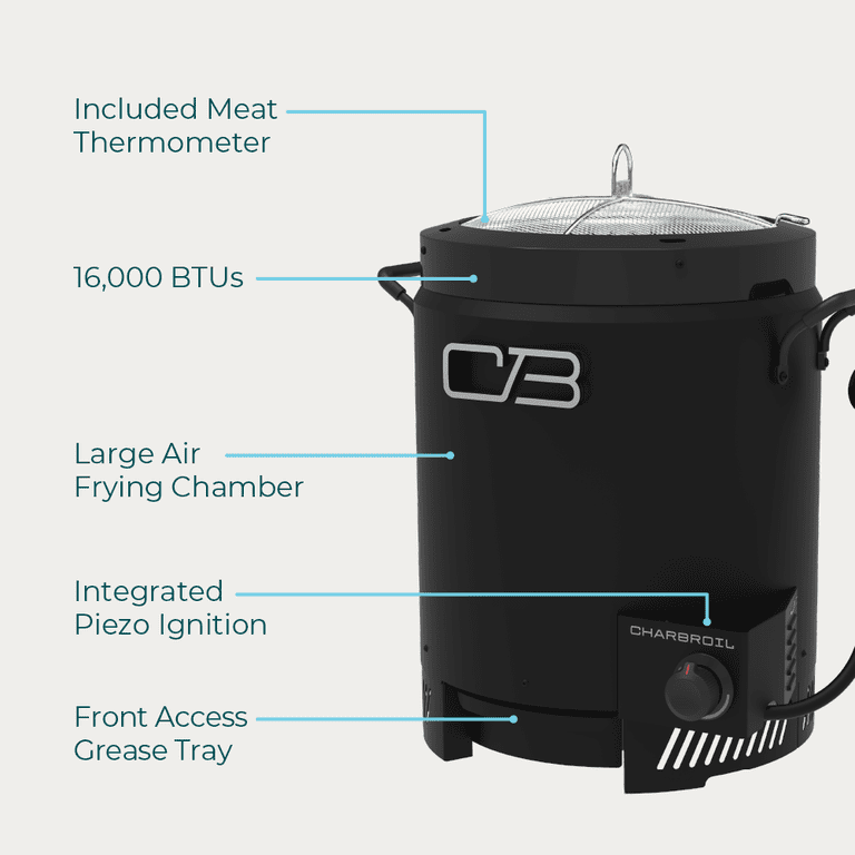 Charbroil, Outdoor Turkey Fryer and Air Fryer, Black, 16 lb