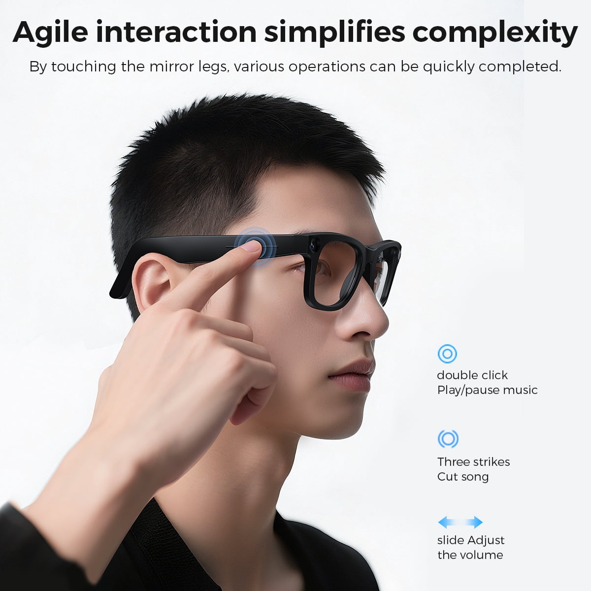 MIRO iVision6 AI Smart Glasses with ChatGPT Integration - Hands-Free Translation & Camera, 1080P Video Recording, 32GB Memory
