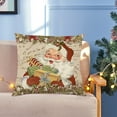 thumbnail image 6 of AuroraX Square Throw Pillow Covers Christmas Linen Decorative 18x18 Inch Pillow Cases Indoor Minimalist Santa Claus Wreath Bells Cushion Cover Livingroom,Room Decor, 6 of 6