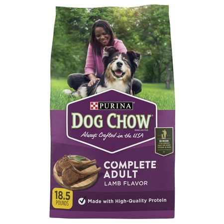 Purina Dog Chow Complete Dry Dog Food for Adult Dogs High Protein Lamb 18.5 lb Bag