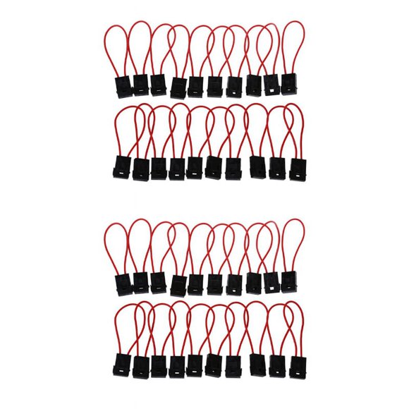 Bloc Porte-Fusible en Ligne 30A Fil Noir Rouge pour Voiture Bateau Camion 40 Pcs