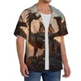 thumbnail image 2 of Susaid Sky Sunset Bronze Dragon Print Men's Polo Shirts Button Down Short Sleeve Casual Summer Beach Vintage Shirts for Men-X-Large, 2 of 5