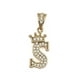 thumbnail image 3 of Cadena y dije de brillos con corona de oro laminado letra S, 3 of 7