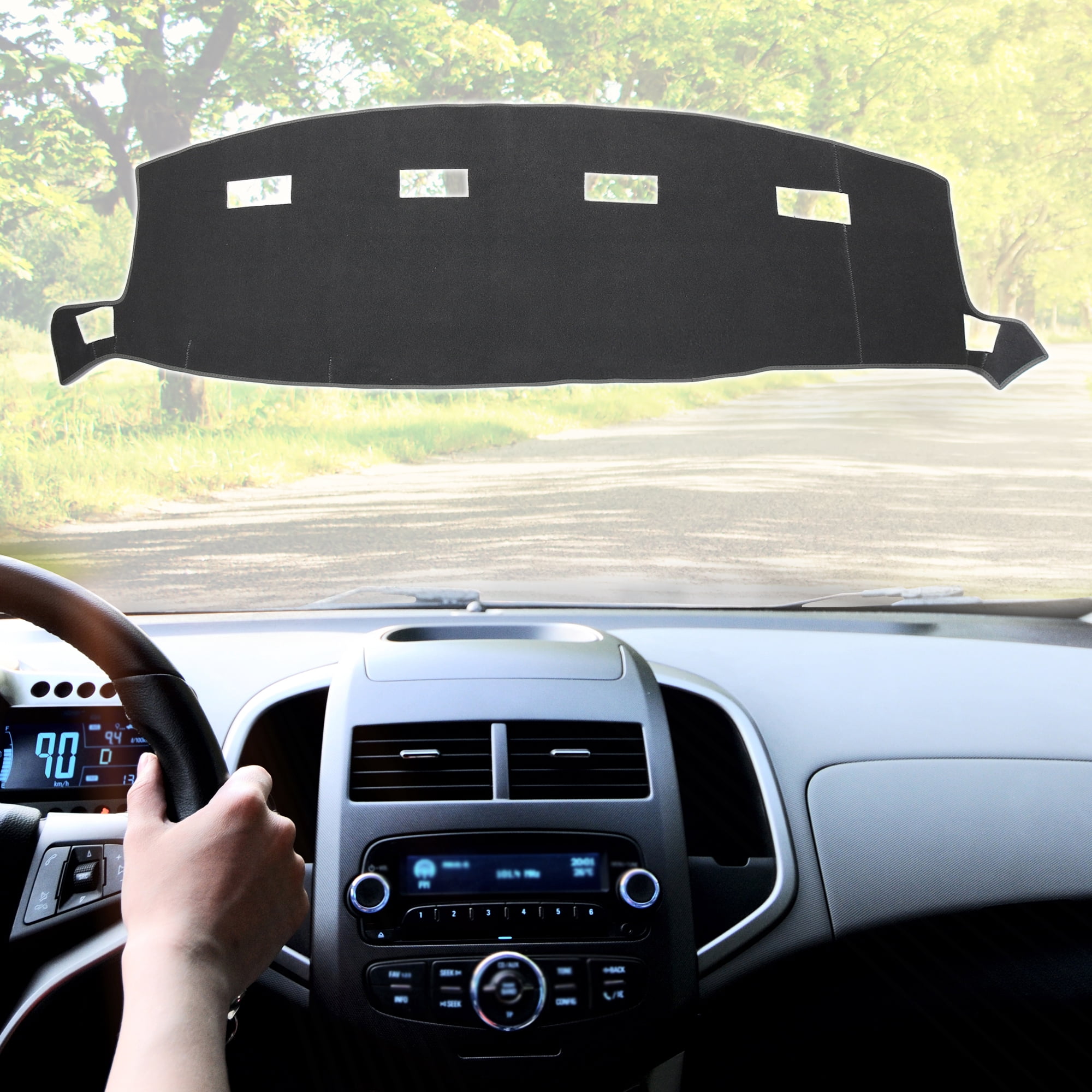 Dashboard Cover Gray Polyester Non-slip Mat Protector Carpet Sun Proof for Dodge for Ram 1500 2002-2005