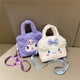 thumbnail image 3 of Sanrio-Bolso de mano de felpa Kawaii para niñas, mochila de hombro con relleno de Anime, Cinnamoroll Melody Kuromi, regalos para niños, 3 of 4