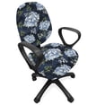 thumbnail image 1 of Floral Office Chair Slipcover, Shabby Form Classic Peony Petal Blossom Beauty Feminine Vintage Motif, Protective Stretch Decorative Fabric Cover, Standard Size, Pistachio Green Blue, by Ambesonne, 1 of 5
