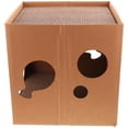 thumbnail image 1 of Cat Cardboard House Cat Scratch House Corrugate Paper Scratcher Box Cat Scratcher Toy, 1 of 8