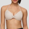 thumbnail image 4 of hoksml Halter Neck Ruched Bra for Women Wireless Comfort Bralette with Adjustable Straps, 4 of 6