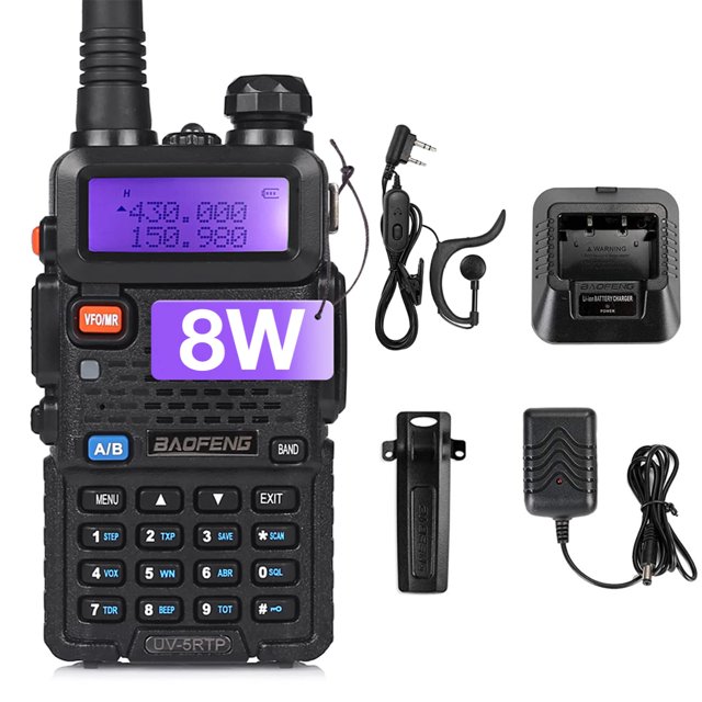 Radio bidireccional BAOFENG UV-5RTP de 8 W de doble banda con batería de 1800 mAh