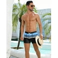 thumbnail image 5 of COOFANDY Men Square Leg Swim Trunks Tight Swim Shorts Color Block Swimsuit Stripe, 5 of 6