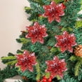 thumbnail image 5 of 5-Piece Set Woven Fabric Christmas Flowers for Wreath Ornaments and Tree Decor(Red), 5 of 6
