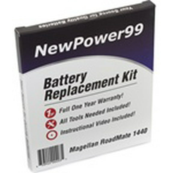 Magellan RoadMate 1440 Battery Replacement Kit with Tools, Video Instructions, Extended Life Battery and Full One Year Warranty