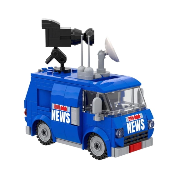 Brick Loot Brickin Nightly News Van Building Set, 234-Piece LEGO-Compatible Toy Blocks Kit, City Vehicle Playset for Kids Ages 6 