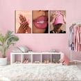 thumbnail image 3 of African American Black Woman Canvas Wall Art pink Fashion Black Girl Posters Prints Wall Decor Pictures for Home Living Room Bedroom Bathroom Decoration Unframed, 3 of 6