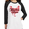 thumbnail image 2 of Mama Hen Three-Quarter Raglan Sleeve Baseball Shirt Unisex X-Small White/Black, 2 of 5