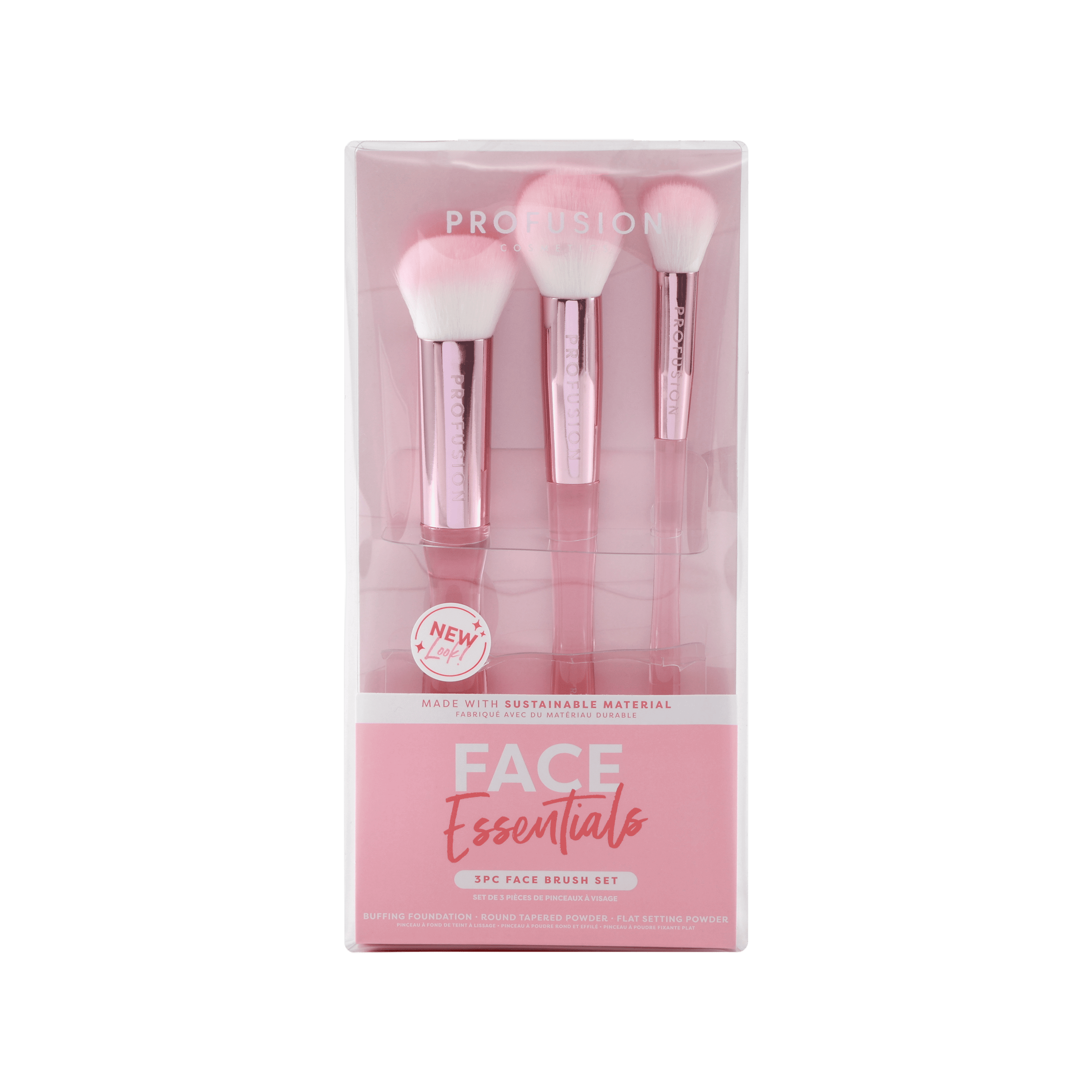 Profuson Cosmetics Face Essentials 3PC Face Brush Set