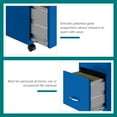 thumbnail image 4 of Space Solutions 18" Deep 3 Drawer Mobile Letter Width Vertical File Cabinet, Blue, 4 of 12