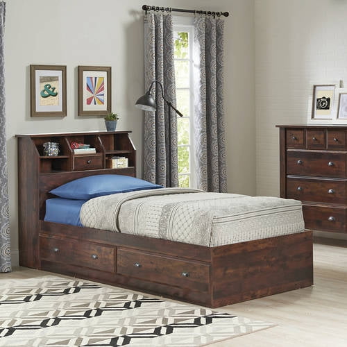 Storage Bed Twin Rustic Cherry, Better Homes And Gardens Leighton Twin Bed