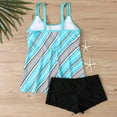 thumbnail image 3 of Women's Plus Size Modest Tankini Sets High Waist 2 Piece Bathing Suits Ladies Swimsuits for Old Women Loose Beachwear Light Blue, XL, 3 of 6