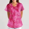 thumbnail image 5 of Women's Valentine's Day Scrub Top V Neck Cute Heart Printed Scrub Tops Valentine's Day Nursing Uniform Shirts Tops with Pockets, 5 of 6