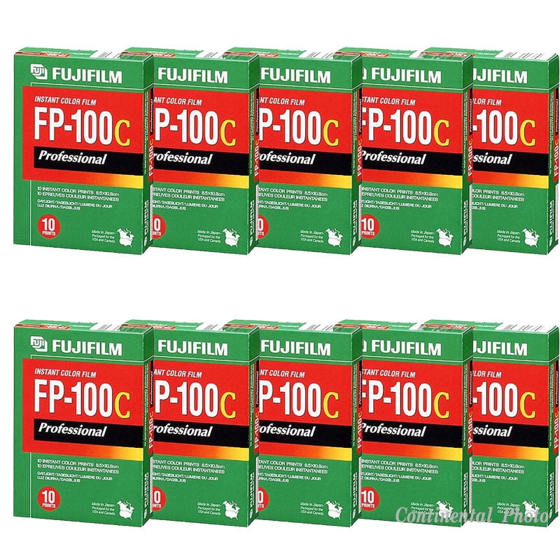 100 Prints Fuji Fujifilm FP100C Instant Color Film (10 Packs) FP 