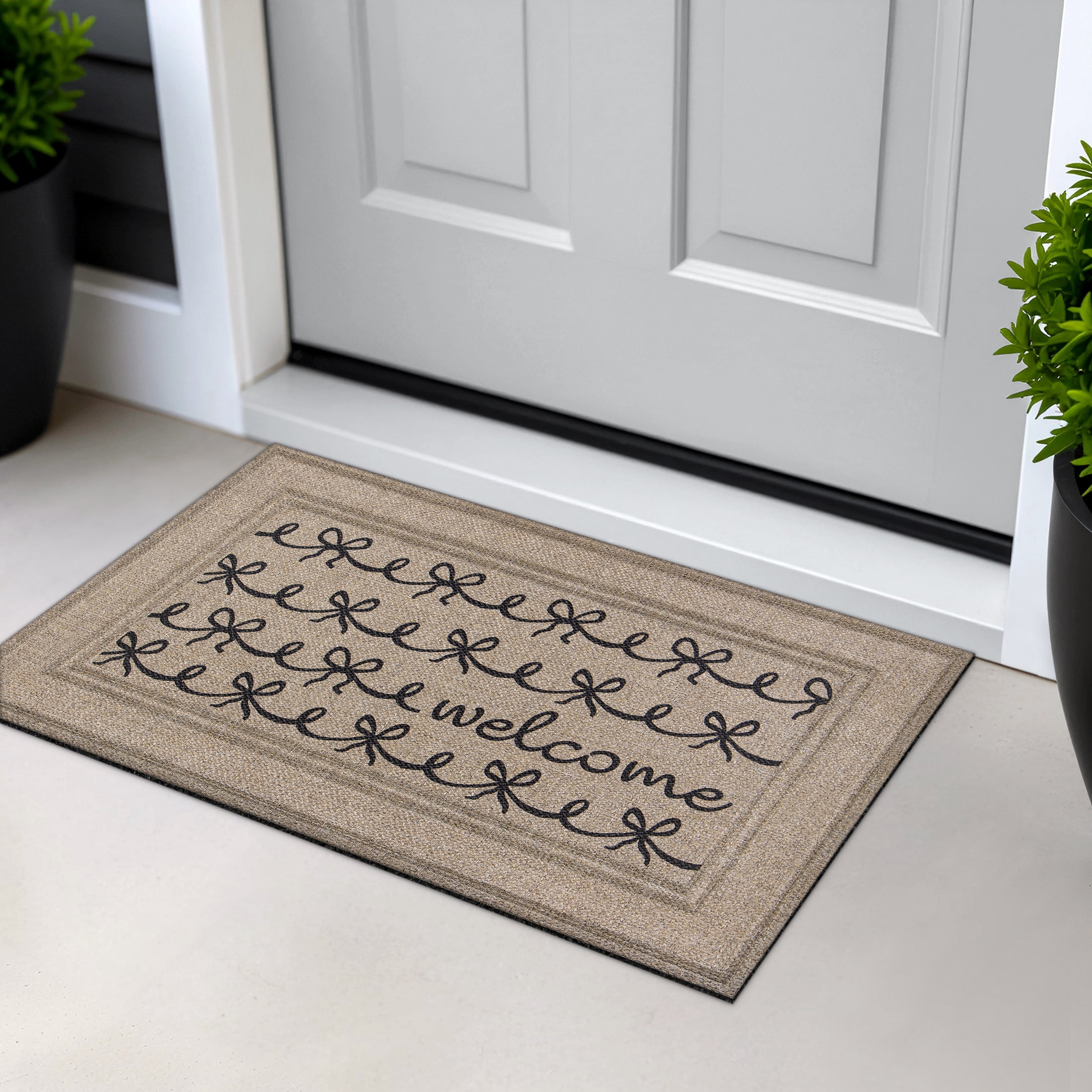 Welcome Bows, Apache Mills Sisal 18x30 Indoor Outdoor Entrance Doormat