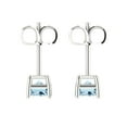 thumbnail image 4 of Clara Pucci 2Ct Natural Aquamarine Emerald Cut VVS1 Push Back Stud 18k Solid hypoallergenic Gold Designer Earrings For March, 4 of 7